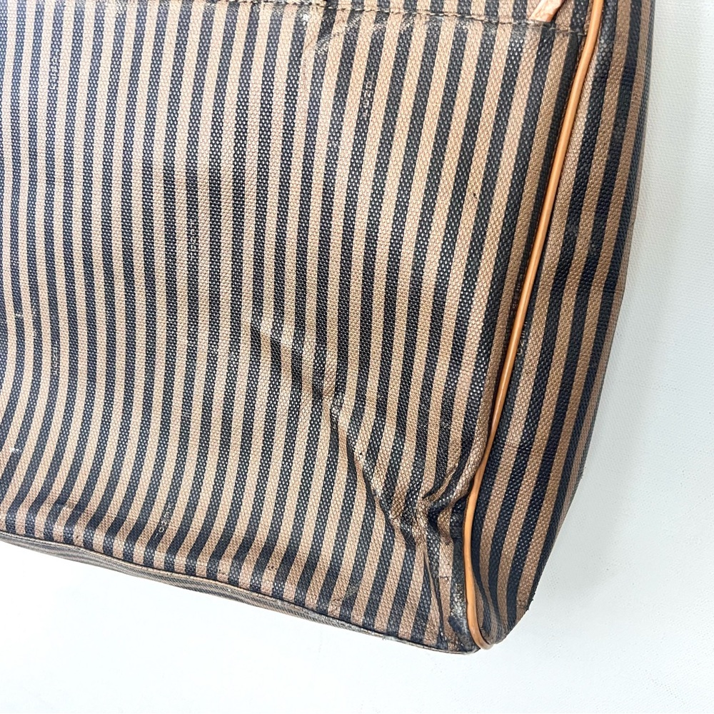 Vintage Fendi large brief shoulder bag striped logo serial number - Picture 11 of 15